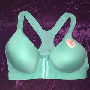 Front closure mesh racerback bra